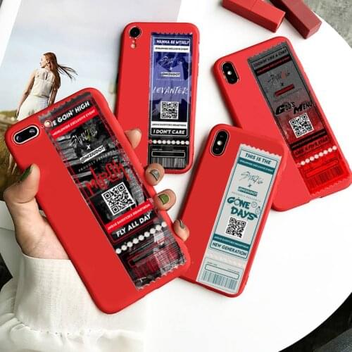 Stray Kids Air tickets Design Phone Case Candy Color for iPhone 6 7 8 11 12 s mini pro X XS XR MAX Plus