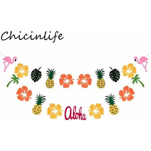Chicinlife 1Set Flamingo Aloha Banner Birthday Party Kids Favors Wedding Tropical Summer Party Bunting Garland Decor Supplies