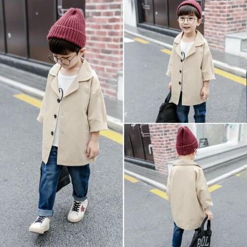 Children Clothing 2018 Autumn Winter New Baby Boys Long Trench Coat Kids Casual Long Sleeve Jackets Fashion New Children Outwear