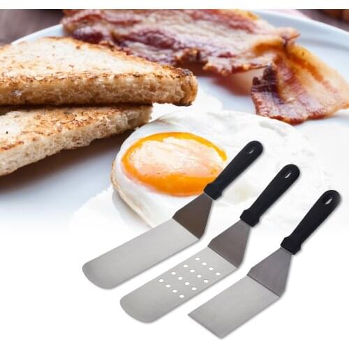 304 Stainless Steel Flat Top Grill Professional Grill Spatula & Scraper Set Flipper Griddle Accessory Tool Kit Kitchen BBQ