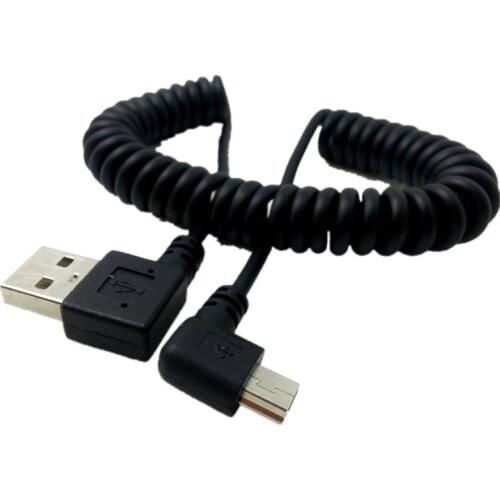 Extend Cable USB 2.0 Type A Right Angle to Mini USB 90 Degree Charging Data Cord for MP3 HDD Digital Camera