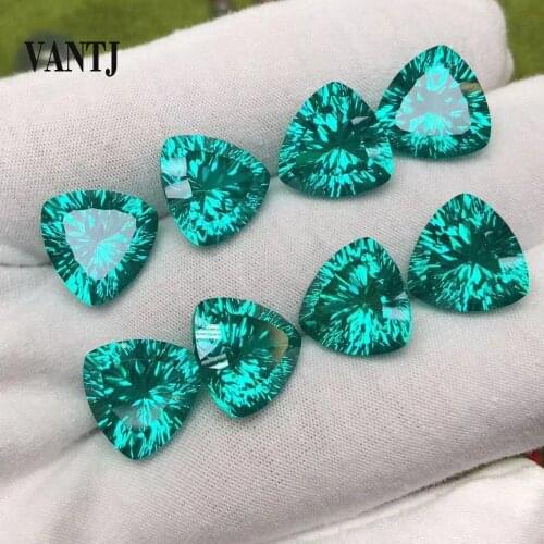 VANTJ Yttrium Aluminium Garnet YAG Loose Gemstone Created Tourmaline Paraiba Tri Cut for Silver Gold Women Jewelry Party Gift