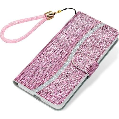 Flash Powder Leather Case For Huawei Honor 7A 8A 8S 9C P30 Pro P40 Lite E Y7 P Smart Z Y5 Y6 2019 Wallet Cover Shockproof Case