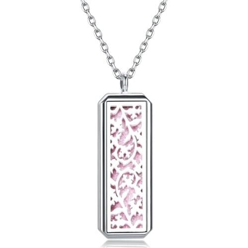 New Pattern Perfume Locket Pendant Necklace Stainless Steel Magnetic Charm Aromatherapy Essential Oil Diffuser Box Women Jewelry