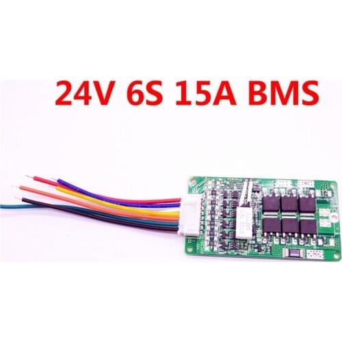 Colaier 6S 24V 15A BMS 24v lithium battery BMS for electric bike 24V 8Ah 10Ah 12Ah li-ion battery With balance function