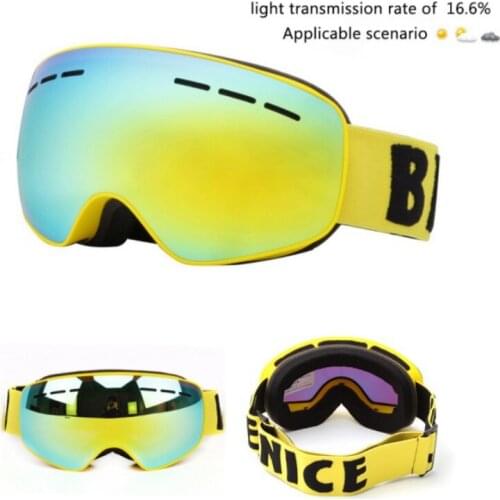 Ski Goggles Snowboard Eyewear Glasses Anti Fog UV Protection Snow Skiing Goggles Helmet Compatible