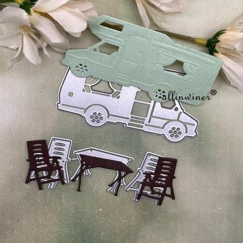 Camping car tables and chairs Metal Cutting Dies Stencils For Scrapbooking Decorative Embossing Handcraft Die Cutting Template