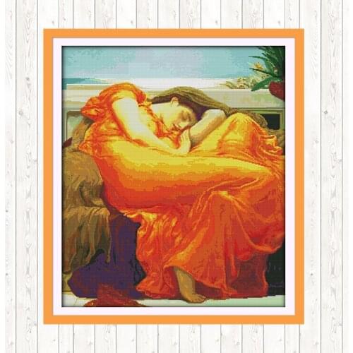 Sleeping Beauty Counted Cross Stitch Patterns DIY Needlework Kit Embroidery Kit 14ct Print Canvas 11ct Stamped Cross Stitch Sets