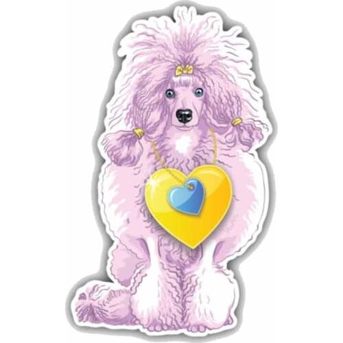 LLY-1232 Cute Poodle Dog Animal Car Sticker Fashion Graphic Decoration PVC Auto Accessories Personality Waterproof Decals
