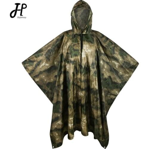 Impermeable Raincoat Breathable Zipper Rain Poncho Jungle Tactical Rainwear Outdoor Camping Hiking Hunting Suit Travel Rain Gear