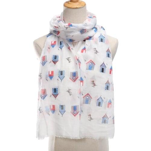 2021 New Bird Cage Print Fringe Scarf Shawls Soft Animal Pattern Hijab Wrap 4 Color Free Shipping