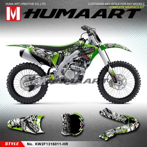 HUMAART Racing Stickers MX Decals Graphics Self Adhesives for KX250F KX 250F 2013 2014 2015 2016, Customizable