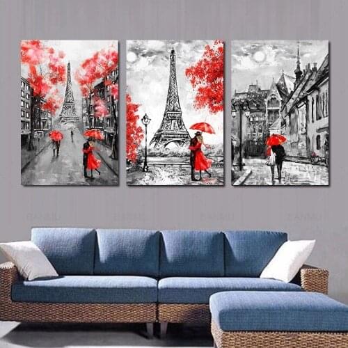 Modern Landscape Tower 5d diy diamond painting full square/round mosaic cross stitch lover diamond embroidery 3pcs