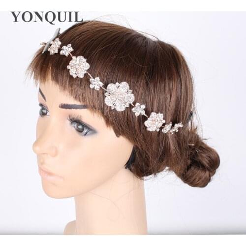 Bridal Tiara Crown Crystal Flower Hair Accessories Bride Headband New design Wedding party hair style 2 Colors Fashion SYBC24