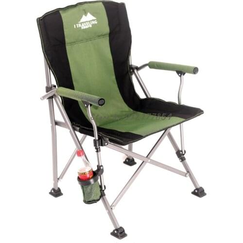 Outdoor Folding Chair, Leisure Beach Fishing Chair, Simple Portable Plus Large Back Armchair