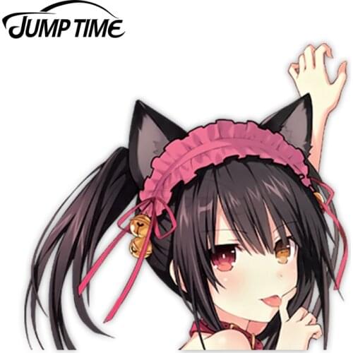 Jump Time Date a Live Sexy Cute Anime Girl Tokisaki Kurumi Vinyl Decal Waifu Peeker Big Head Car Stickers