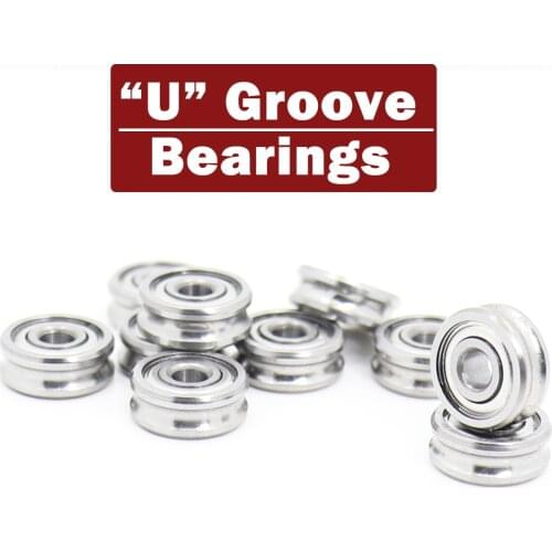 Outer Ring With U-groove Bearing 3*10*4 mm 10PCS Wire Cable Pulley Bearing Walking Heavy Pulley Crane U Groove Wheel Bearings