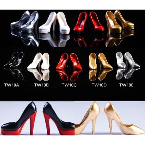 1/12 scale fashion female figure thick-soled high-heeled shoes with hollow inner female shoes 6" mannequin accessories M