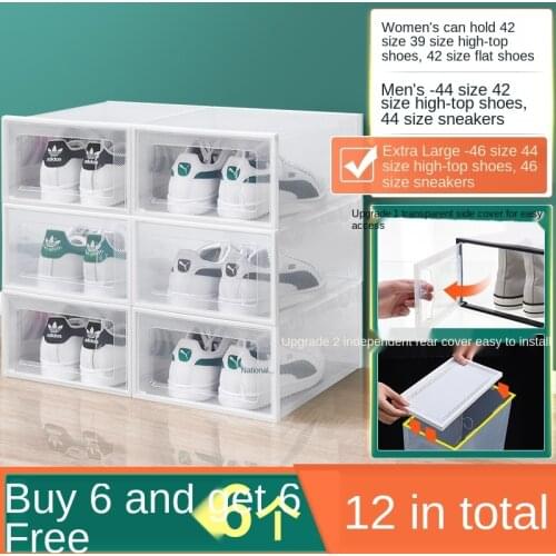 20 PCs Shoe Box Storage Box Transparent Drawer Shoe Cabinet Plastic Shoe Rack Storage Fantastic Space Saving
