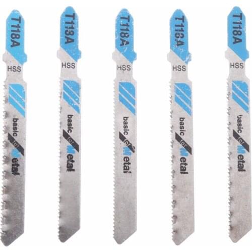 5 Pcs HSS T118A Jig Saw Blades Wood Metal Fast Cutting Reciprocating Saw Blade