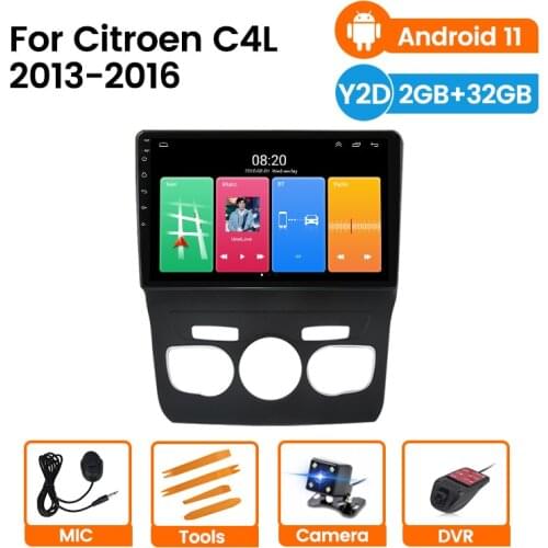 2 din Android 11 Car autoradio Stereo video multimedia player For Citroen C4 C4L 2013 2014-2017 Car radio GPS Navigation NO DVD