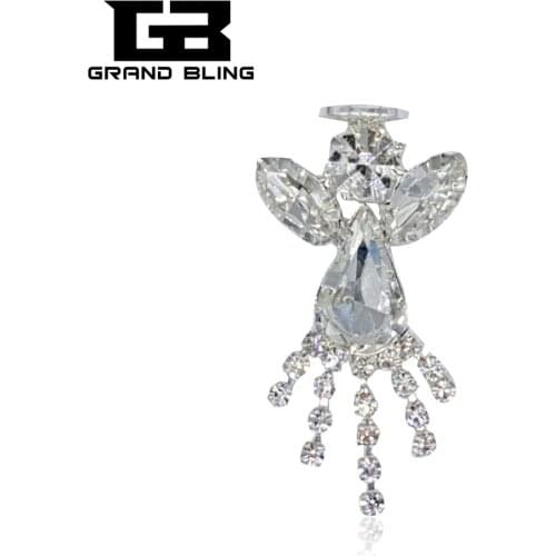 Blingbling Cute Small Size Crystal Angel Pin Gift Costume Brooch Jewelry