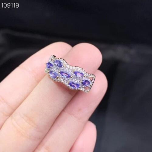 Elegant 100% Real And Natural Tanzanite Rings 925 Sterling Silver Fine Jewelry