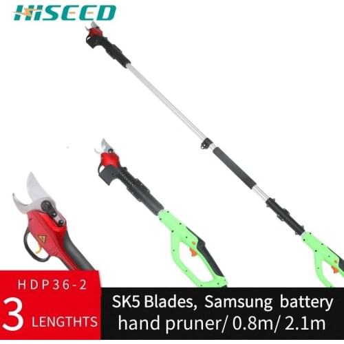 HISEED HDP36-2 Telescopic long reach pruner electric garden scissors best secateurs pruners