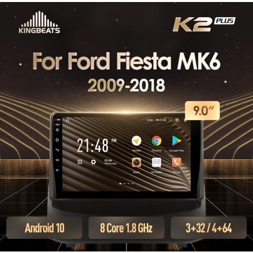 KingBeats Android 10 Octa-Core head unit HU 4G in Dash Car Radio Multimedia Video Player Navigation GPS For Ford Fiesta Mk 6 2008 - 2019 no dvd 2 din Double Din Android Car Stereo 2din