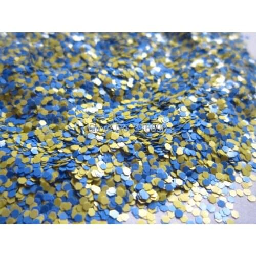 Matte Hexagon Green and Yellow Glitter Mix Solvent Resistant Glitter Blend for Nail Polish Frankening Scrapbooking