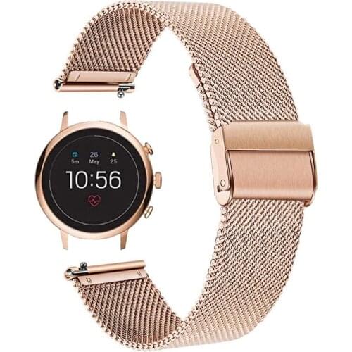 Milanese Strap for Fossil Gen 4 Q Venture HR / Gen 3 Q Venture Smartwatch 18mm Metal wrist band for LG watch style steel band