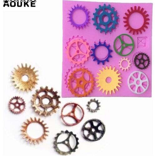 DIY Tools about New small Gear adornment Roller steam era Liquid Silicone Cake Mold/Pastry Mould/Jello Pudding/Chocolate Molds
