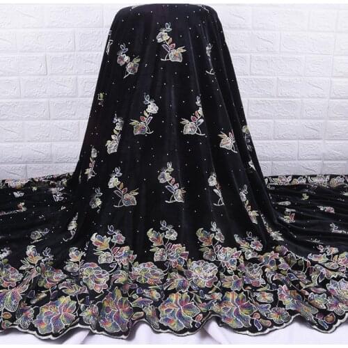 Zhenguiru Pink New Arrival Sequin Velvet Fabric High Quality African Fabric For Women Party Dress Beautiful French Fabric A2013