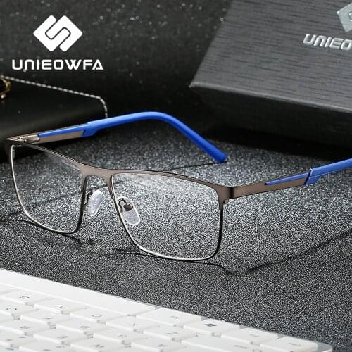 Sports Square Optical Glasses Frame Men Myopia Prescription Eyeglasses Frame Male Korea Stainless Steel Spectacles Frame Brand