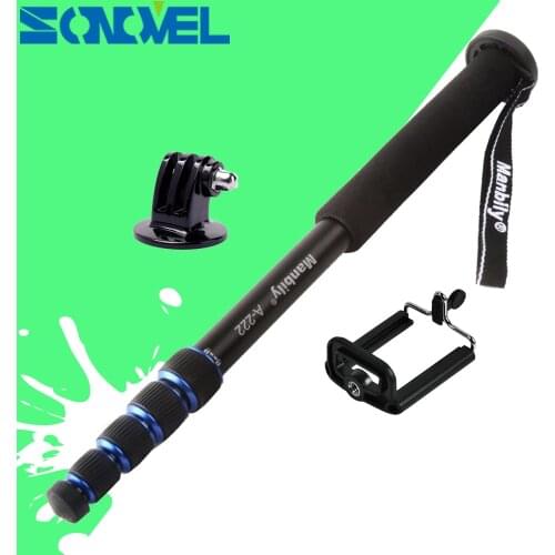 Manbily A-222 Portable Professional Aluminium 5 Section DSLR Camera Unipod Monopod for Gopro Canon Nikon Sony DSLR DV & Phone