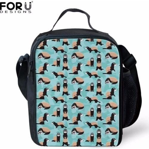FORUDESIGNS Casual Portable Lunch Bag Insulated Thermal Food Picnic Lunch Bags For Women Kids Cheeky Ferrets Seal Lunch Box