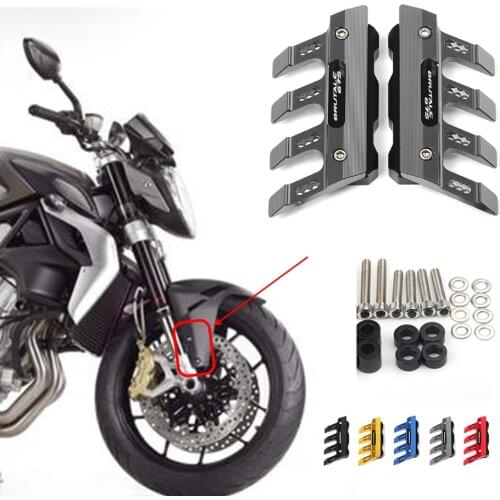 With Logo For MV Agusta Brutale 675 Motorcycle CNC Accessories Mudguard Side Protection Block Front Fender Anti-Fall Slider