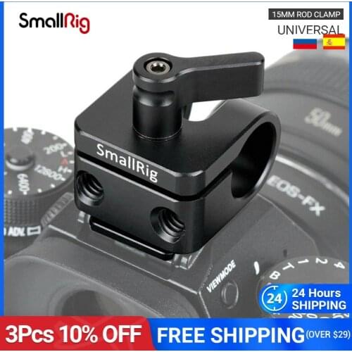 SmallRig Standard 15mm Rod Clamp with Hot Shoe Mount for Universal DSLR Camera Shoe Mount Accessories - 1597