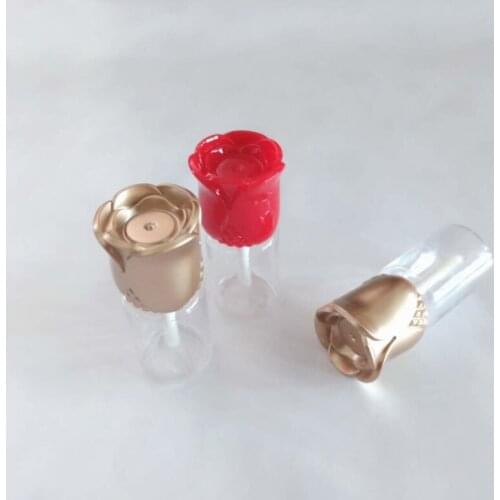10.5ML DIY Handmade Lip glaze tube, Lipstick tube, Rose shaped lip gloss tube Makeup tools Refillable Containers