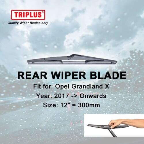 Rear Wiper Blade for Opel Grandland X (2017-Onwards) 1pc 12" 300mm GrandlandX Rear Windscreen Wipers Vauxhall