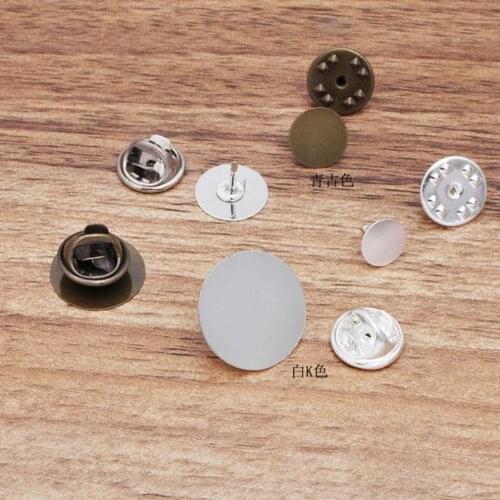 200sets 8-10-12-15-18mm Squeeze Badge Holder Butterfly Clasp Pin Back Brooch Clutch Care Cap Nail Tie Back Stoppers