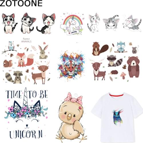 ZOTOONE Cute Cat Patches Iron on Patch Animal Stickers for Kids for Clothes T-shirt Heat Transfer Diy Accessory Appliques F1