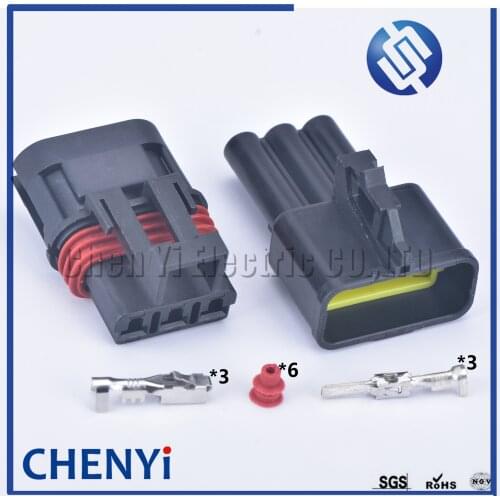 1 set Delphi 3 Pin male or female 280 Series Sealed plastic wiring harness auto connector 12040977 for Polaris