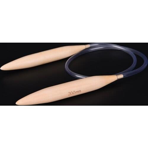 1pcs Plastic Tube Circular Wood Bamboo Knitting Needles Pins for Thick Yarn DIY Crafts Sewing Embroidery Tools Knitting 20mm