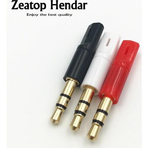 10Pcs 3.5mm 3 Pole Stereo Male Jack Audio Plug Adaptor for Flat Cable Headset DIY Repair Earphone Soldering Connector