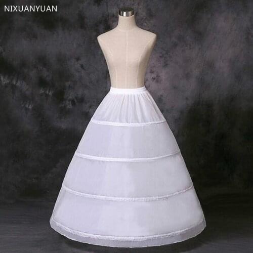 2021 Cheap Long Wedding Bridal Petticoats for Wedding Dress 4 Hoop Ball Gown Crinoline Petticoat