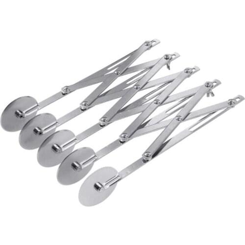 5-Wheel Pastry Cutter Pizza Cutter Multi Wheel Dough Cutters Expandable Pizza Slicer Baking Cutter Roller Pastry Knife