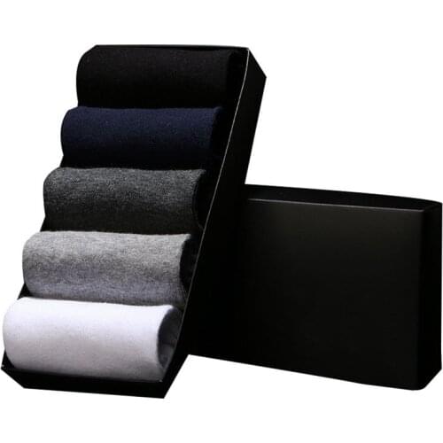 5 Pairs/Box Socks Men Brand Fashion Business Socks Men Casual Long Socks Meias 5 Style Male Sock Comfort Cotton Summer Crew Sox