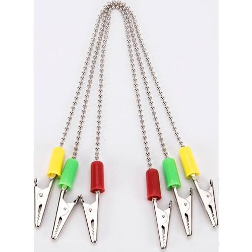 50Pcs Dental Scarf Clip Napkin Holder Dental Lab Bib Crocodile Clip Flexible Steel Metal Ball Chain Dental Tool