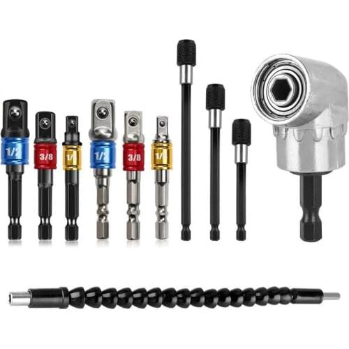 Onnfang 1/4 In Magnetic Angle Bit Drill Socket Adapter Hex Shank Extension Rod Tools 105 Degree Adjustable Angle Drill Adapter